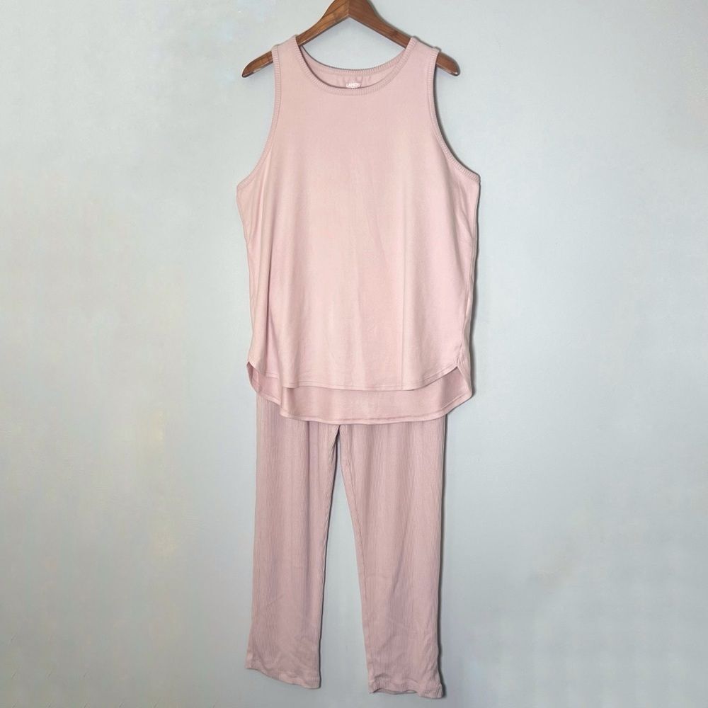 Lands' End Women's Cozy 2 Piece Pajama Set Top and Pants - Picture 2 of 8